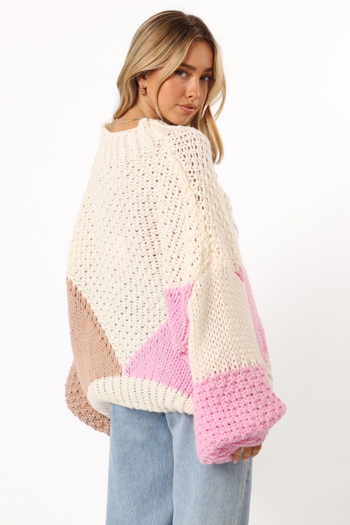 Koda Pattern Knit Sweater in Pink Multi – view 6 of 8