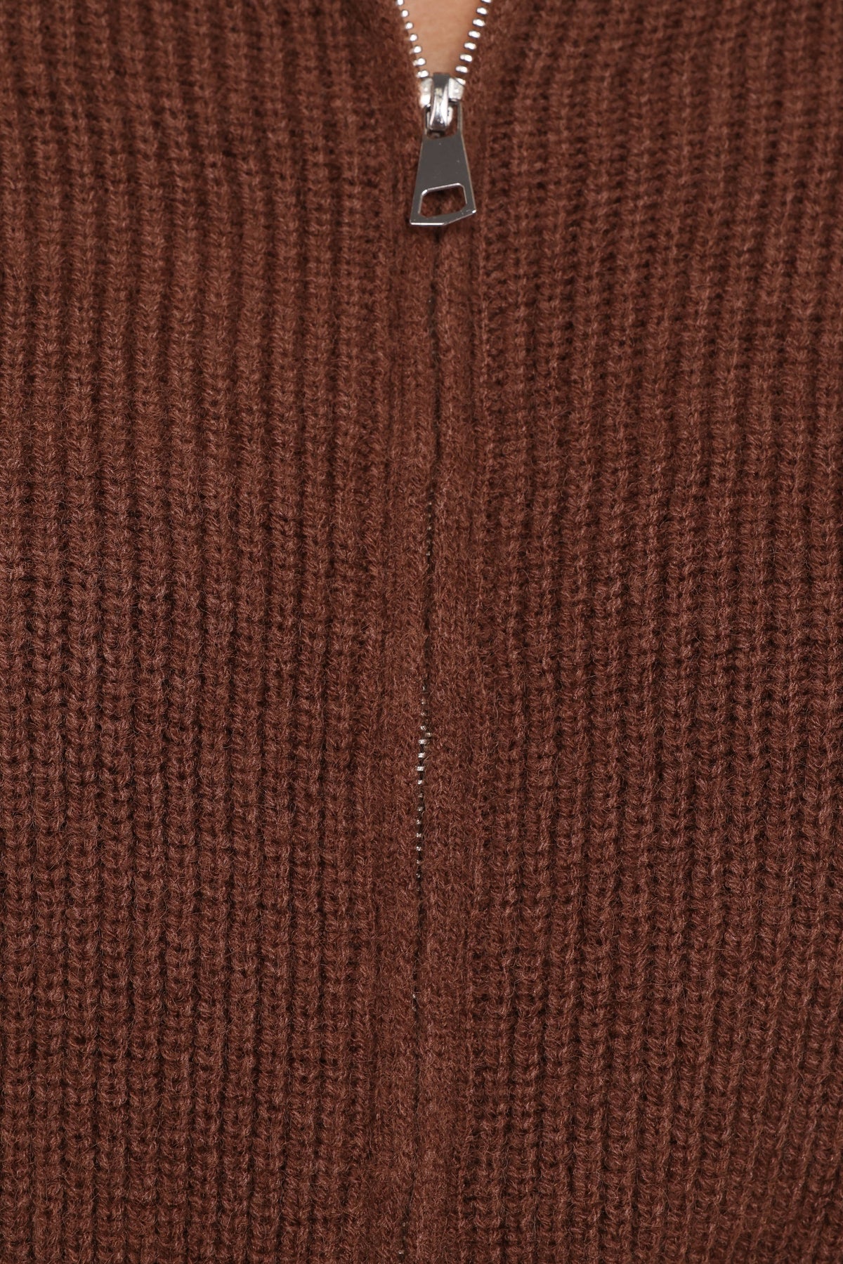 Kourtney Zip Cardigan in Brown – view 8 of 9