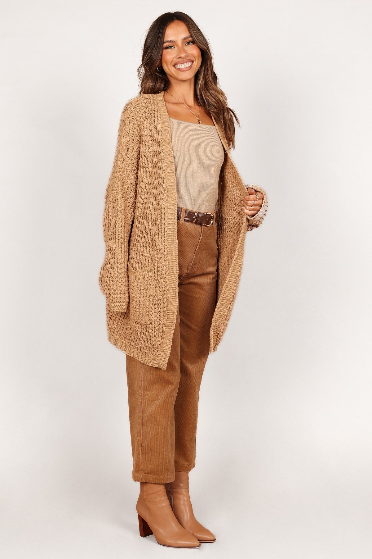 Leyonie Cardigan in Tan – view 12 of 12