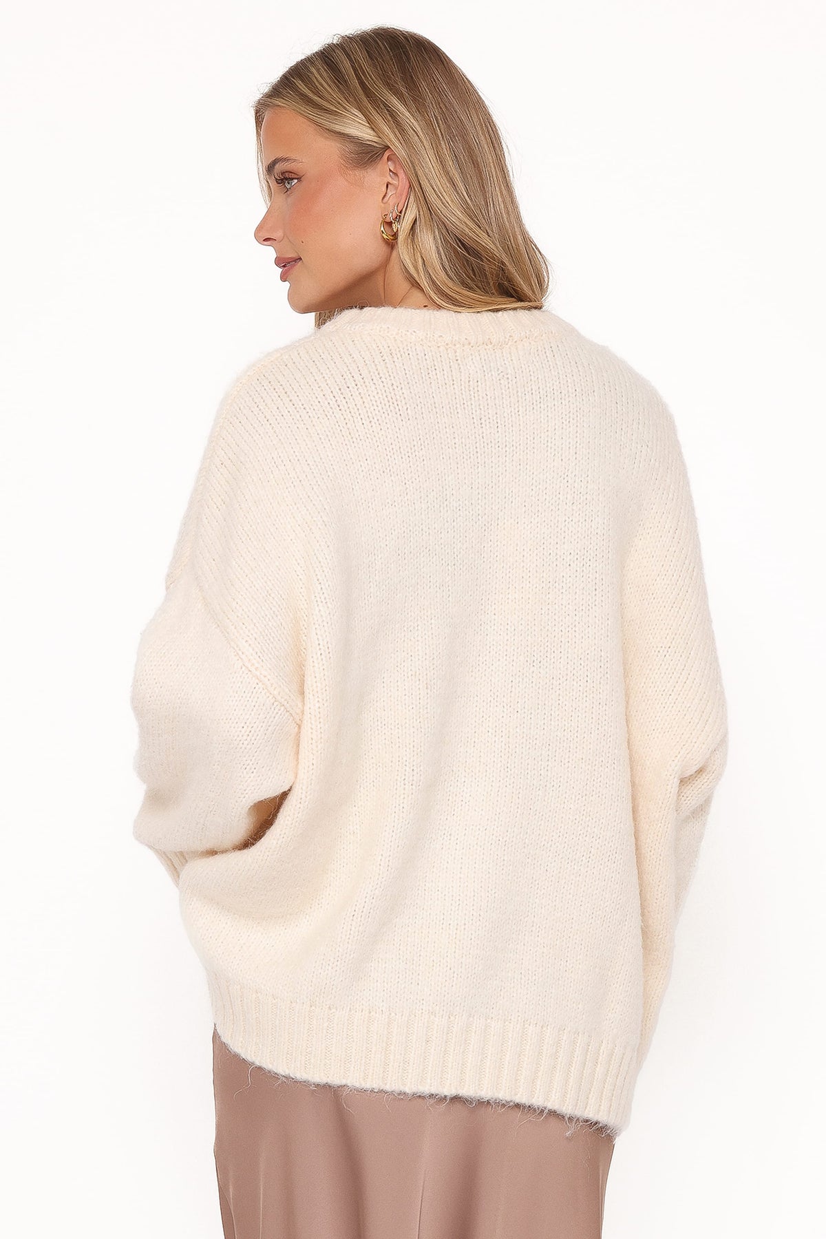 Lloyd Oversized Crew Knit Sweater in Cream – view 5 of 8