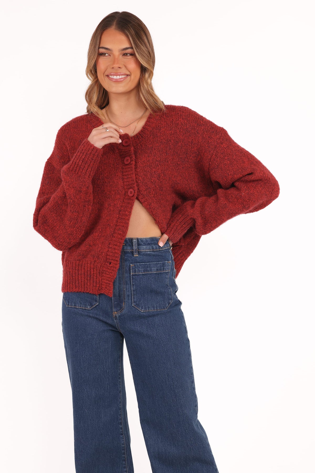 Lucah Cardigan in Dark Red – view 1 of 6