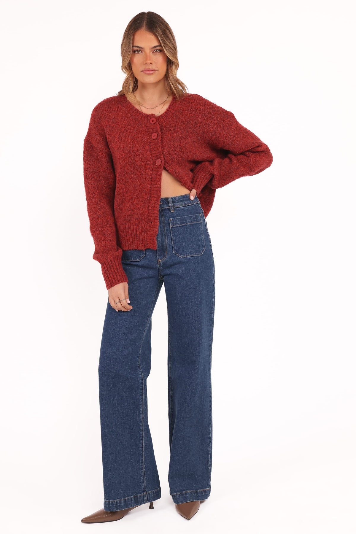 Lucah Cardigan in Dark Red – view 5 of 6