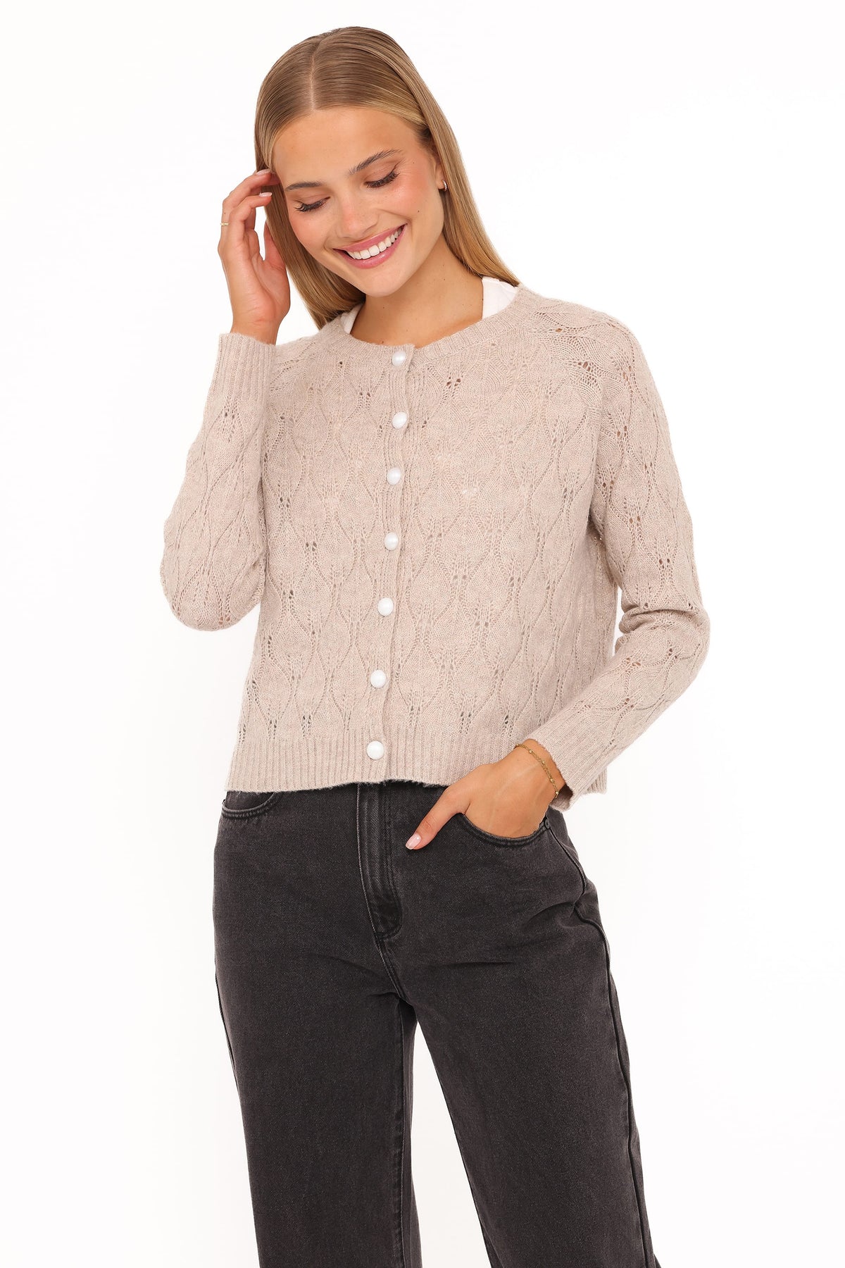 Mattie Cardigan in Beige – view 2 of 7