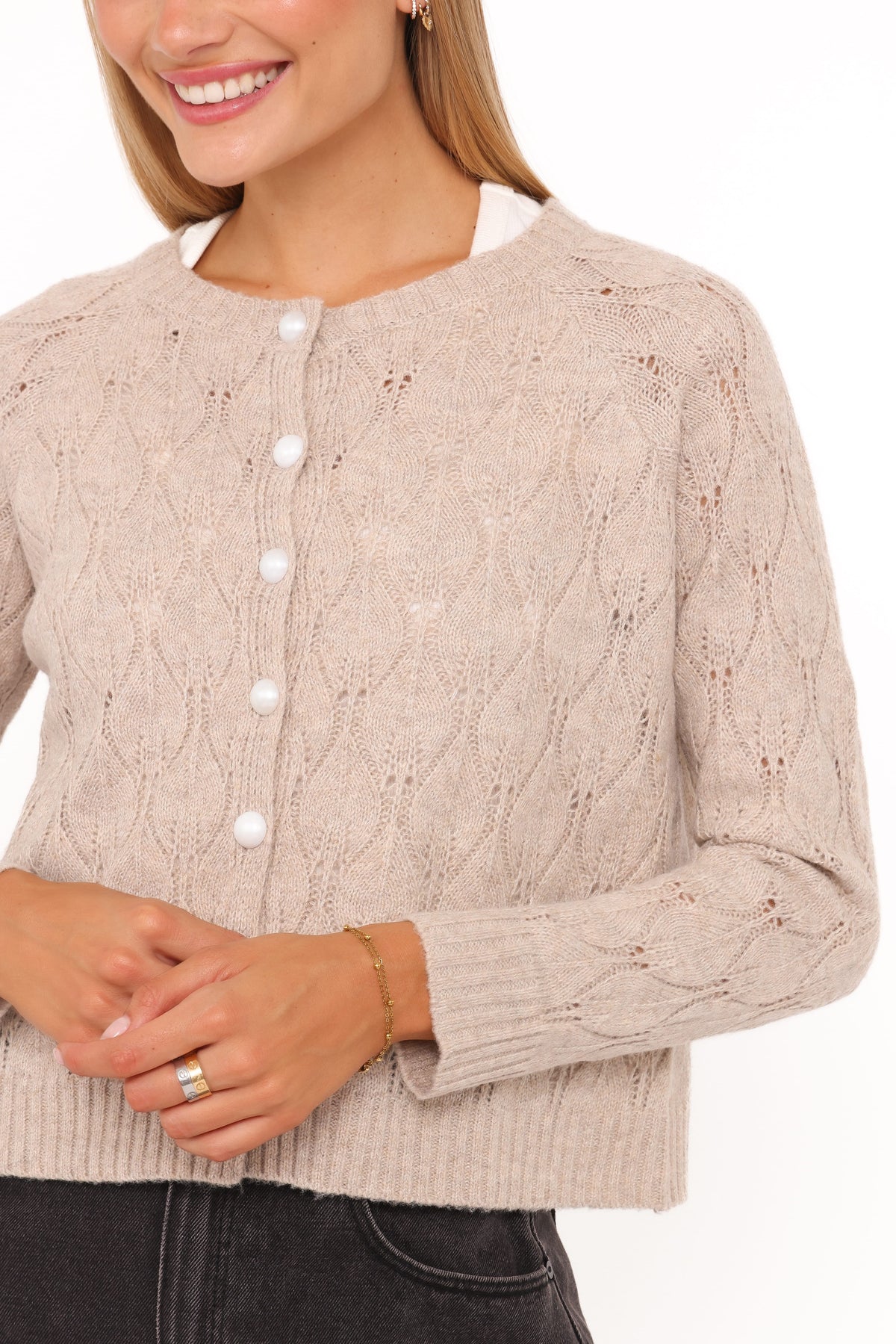 Mattie Cardigan in Beige – view 3 of 7