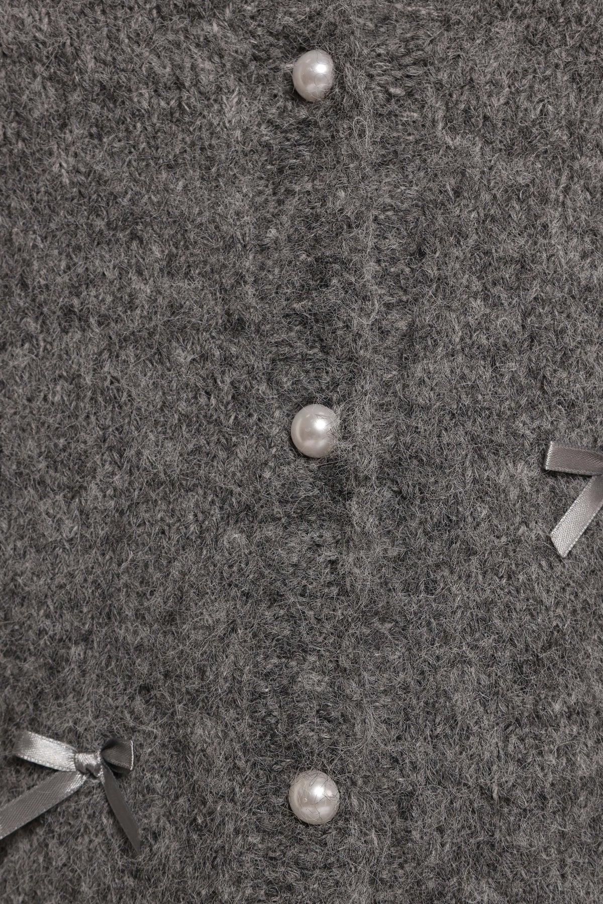 Mellie All Over Bow Button Front Cardigan in Grey – view 10 of 10