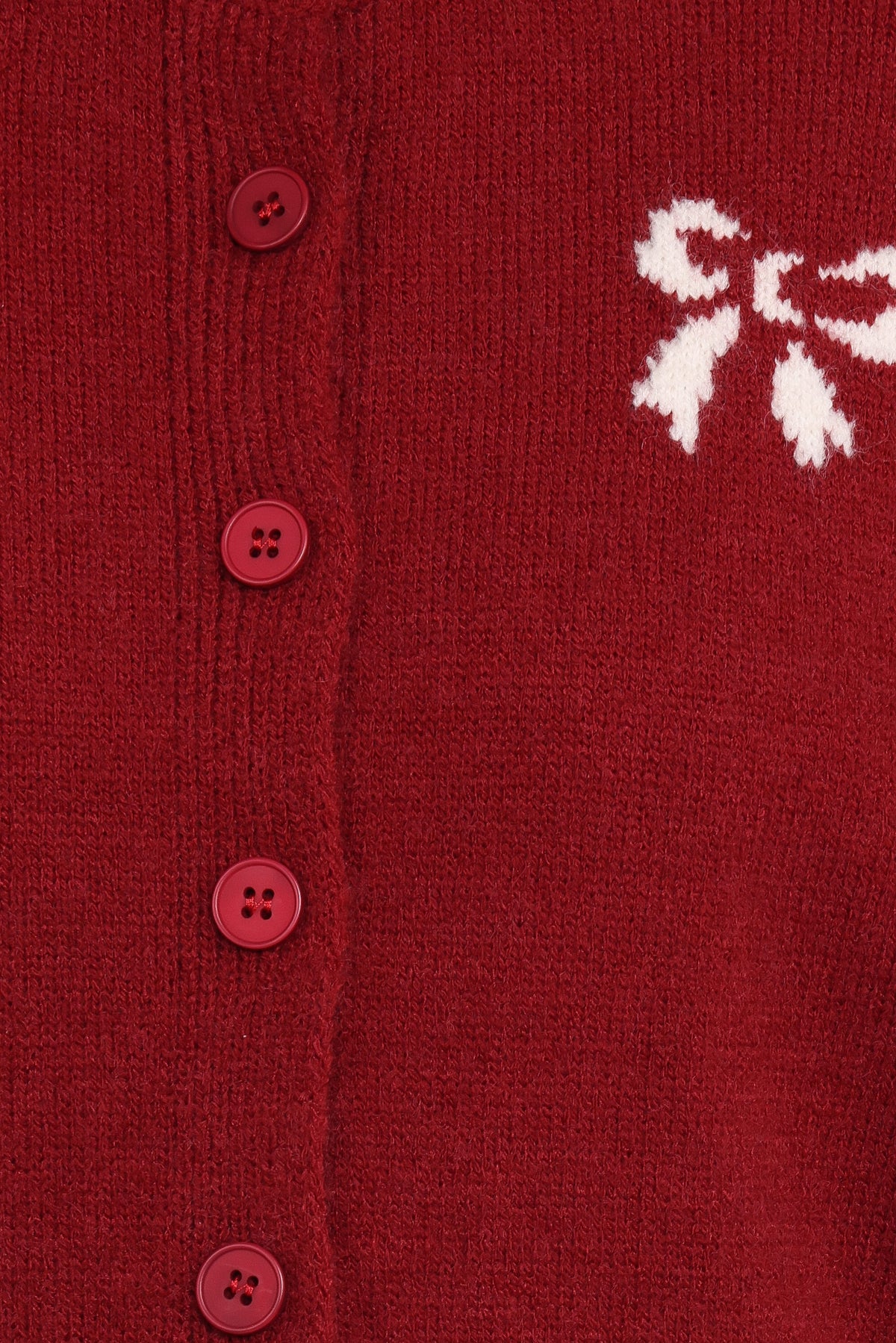 Middleton Mini Bow Cardigan in Wine – view 6 of 6