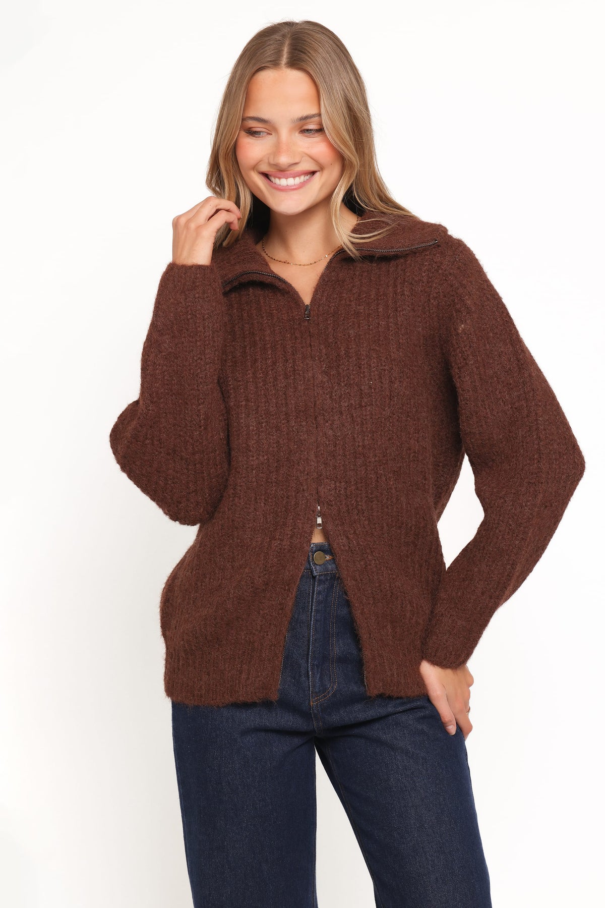 Miffy Zip Through Cardigan in Chocolate – view 4 of 7