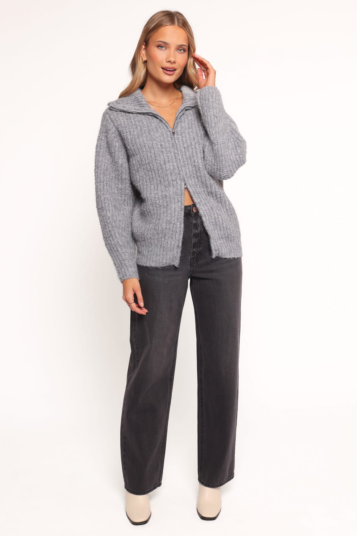 Miffy Zip Through Cardigan in Grey – view 6 of 8
