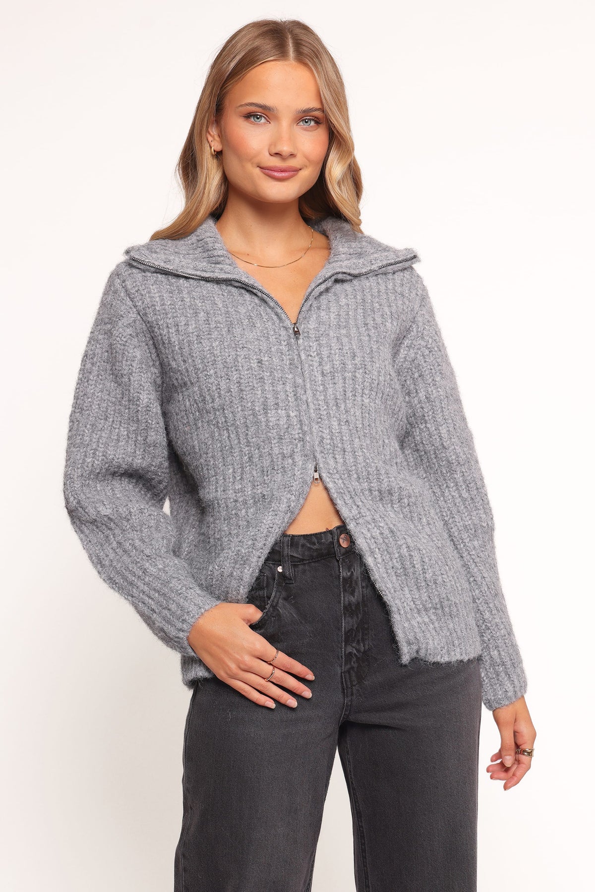 Miffy Zip Through Cardigan in Grey – view 2 of 8