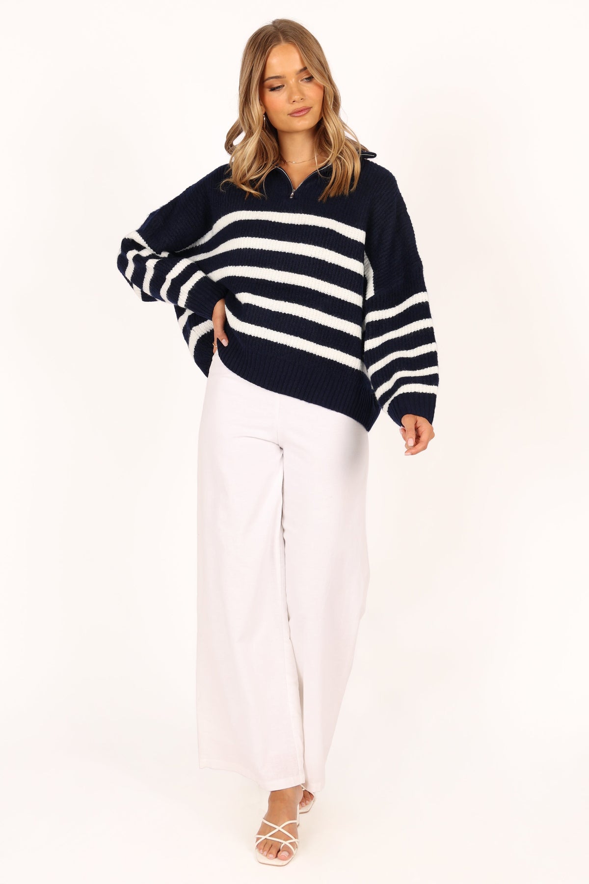 Miranda Knit Sweater in Navy – view 3 of 8