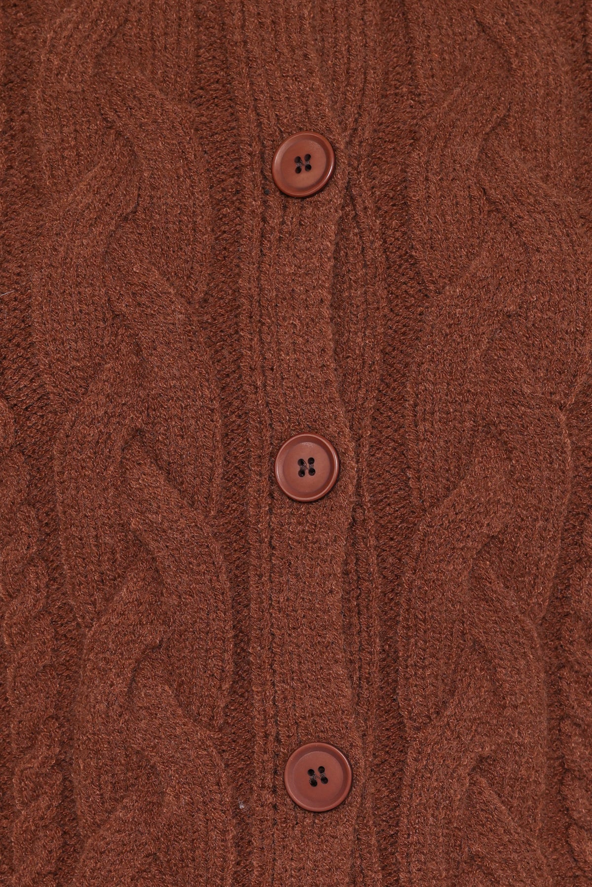 Nika Cable Knit Cardigan in Brown – view 8 of 9
