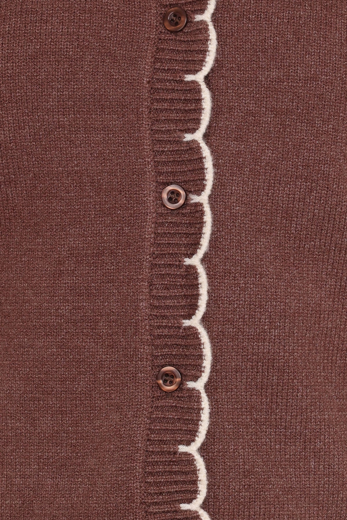 Payton Scallop Cardigan in Brown – view 7 of 7