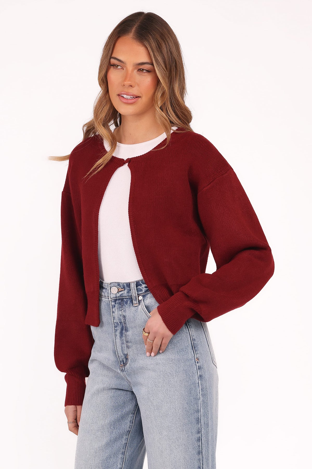 Ripley Knit Cardigan in Berry – view 3 of 6