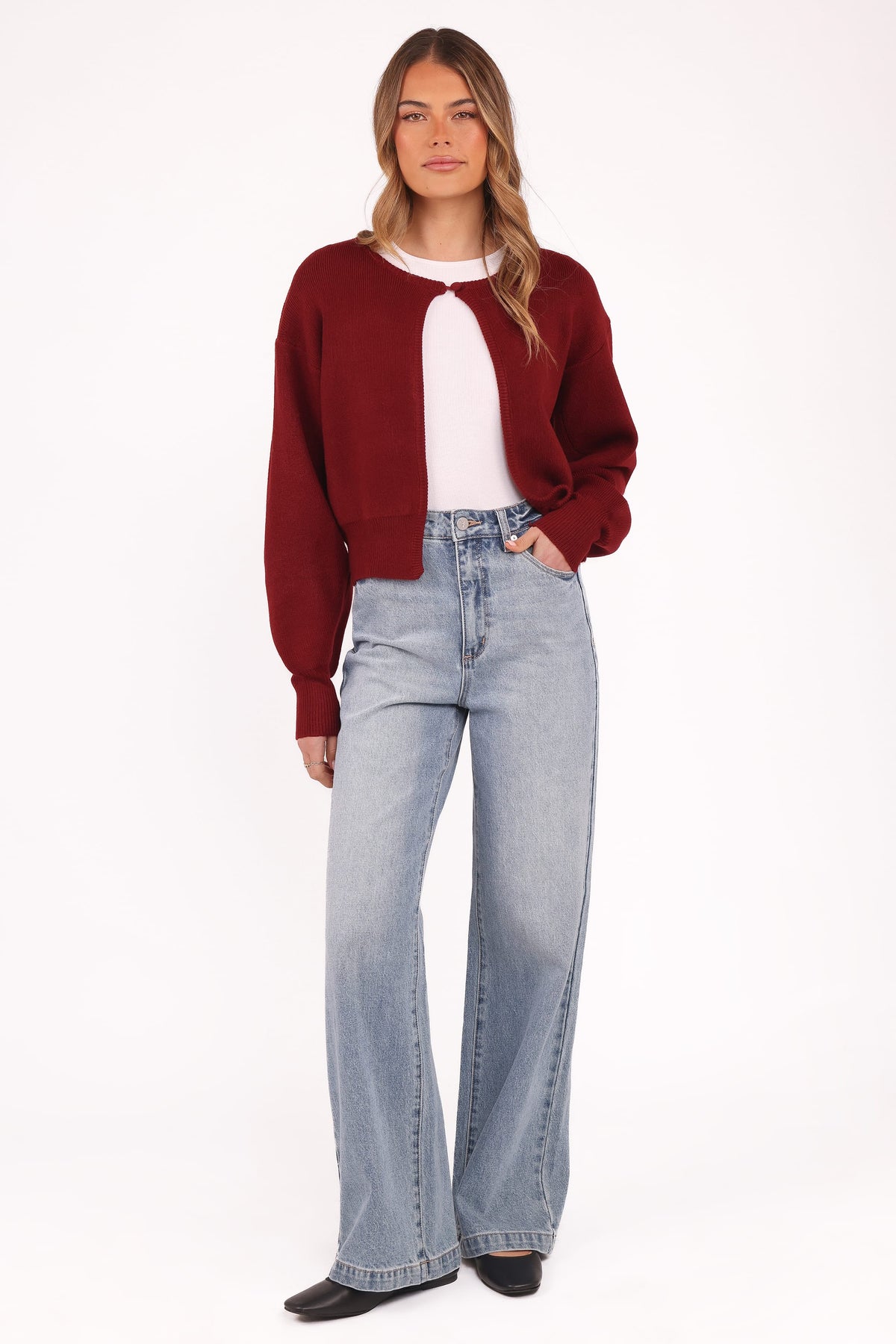 Ripley Knit Cardigan in Berry – view 5 of 6