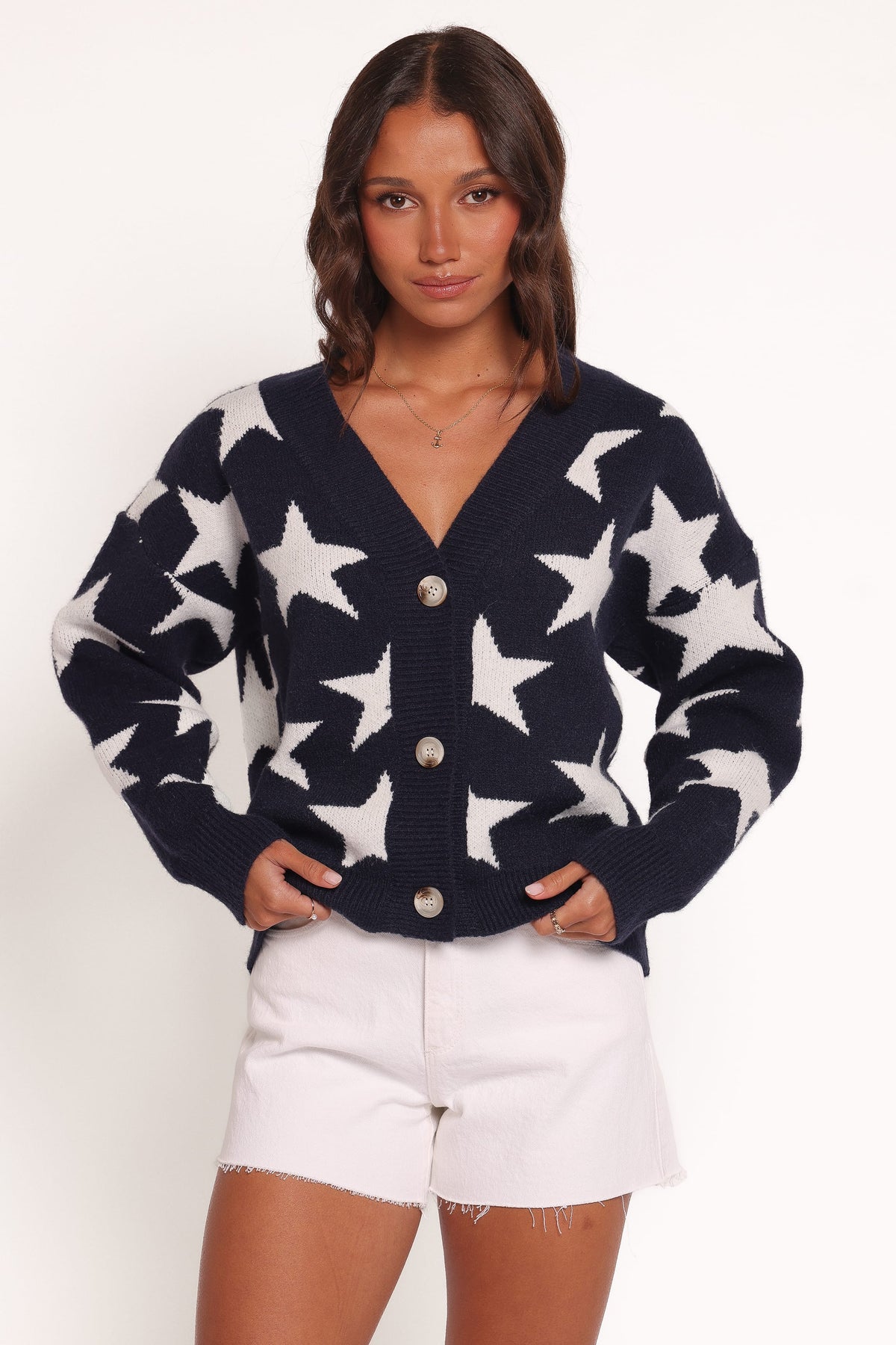 Sailor Star Knit Cardigan in Navy – view 2 of 8