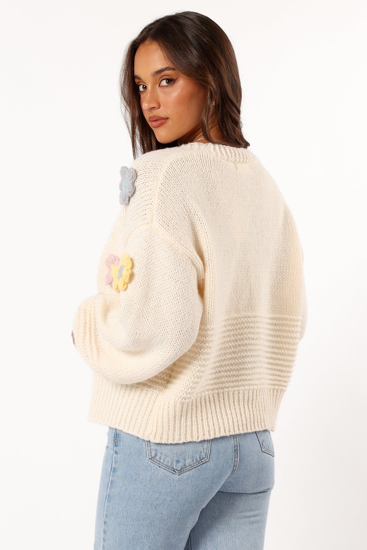 Sienna Flower Cardigan in Cream – view 4 of 7