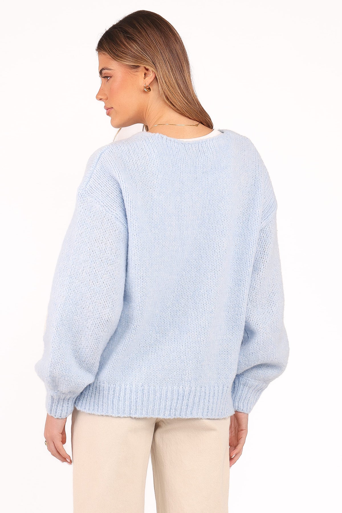 Vienna Bow Cardigan in Pale Blue – view 5 of 7