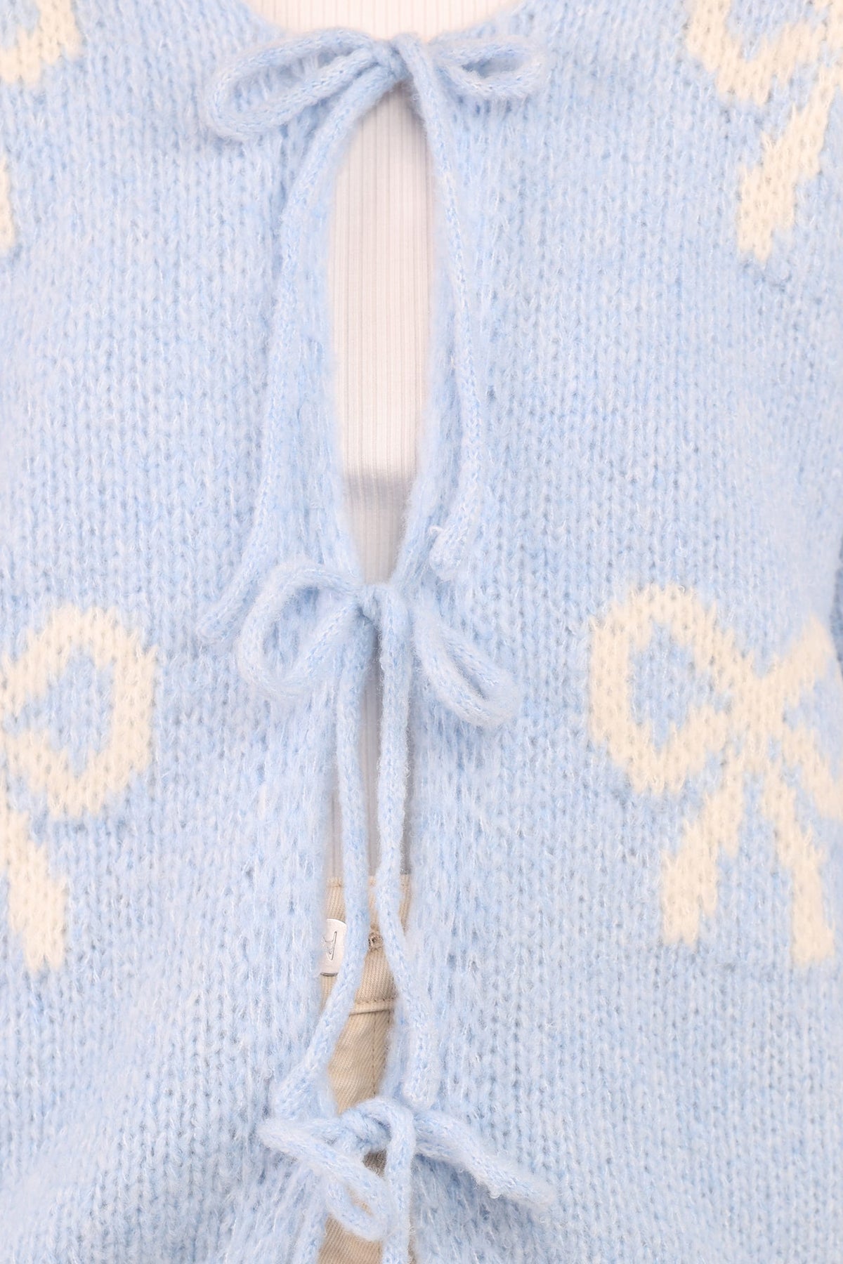 Vienna Bow Cardigan in Pale Blue – view 7 of 7