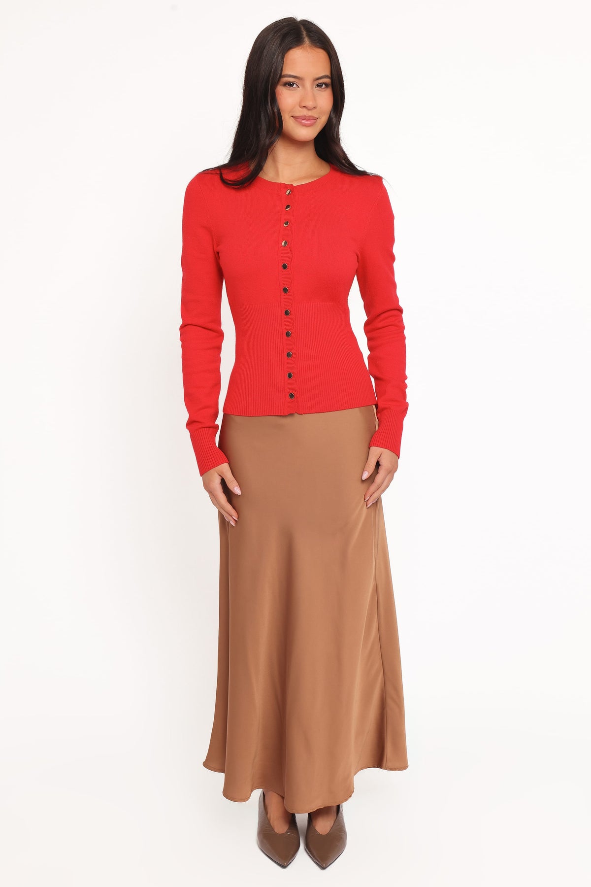 Walsh Scalloped Cardigan in Red – view 5 of 6