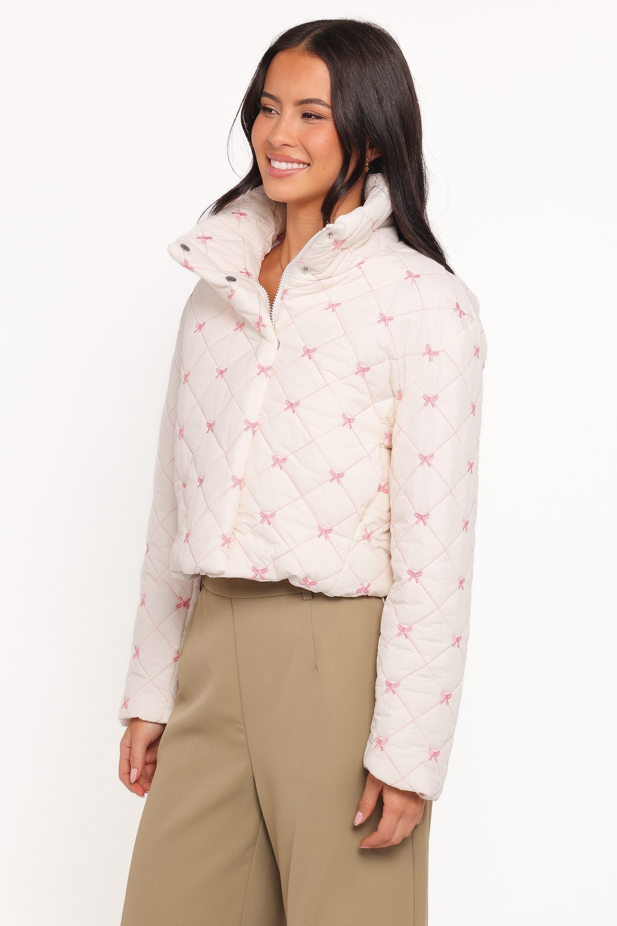 Adi Quilted Jacket in Pink Bow – view 4 of 7