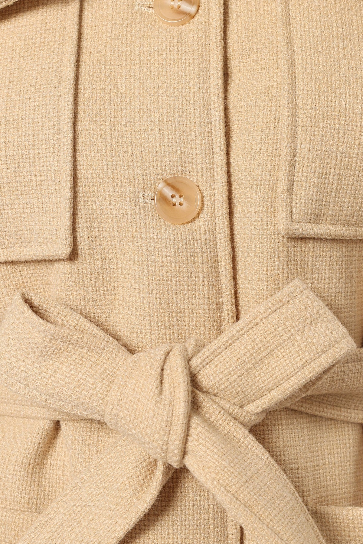 Arlow Tie Front Shacket in Cream – view 11 of 12