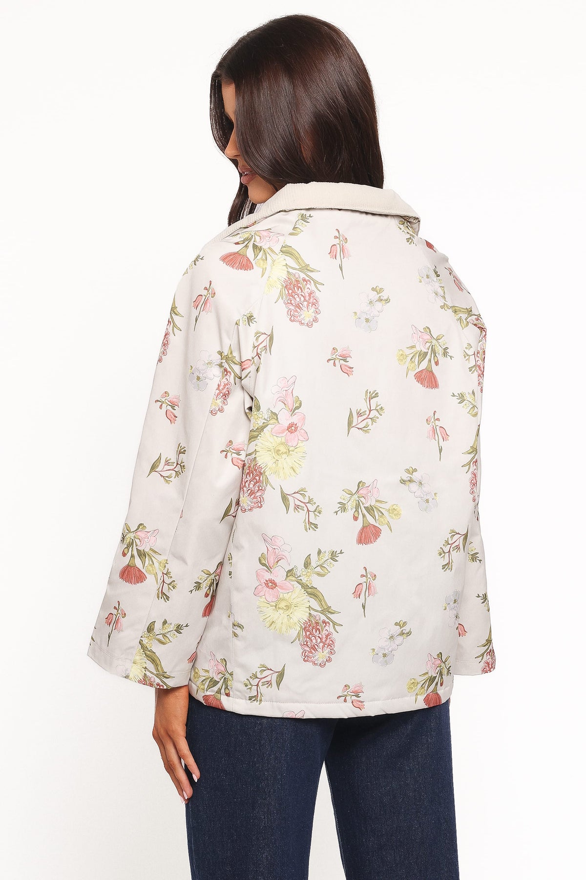 Danica Barn Jacket in Khaki Floral – view 4 of 9