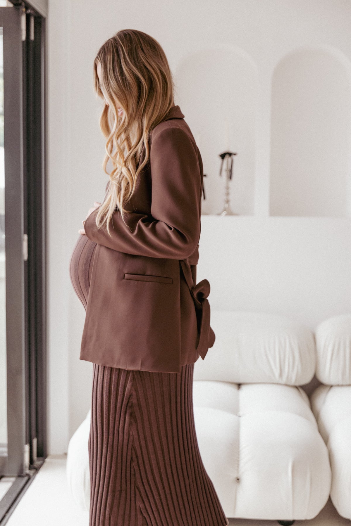 Eliana Waist Tie Blazer in Espresso – view 9 of 9