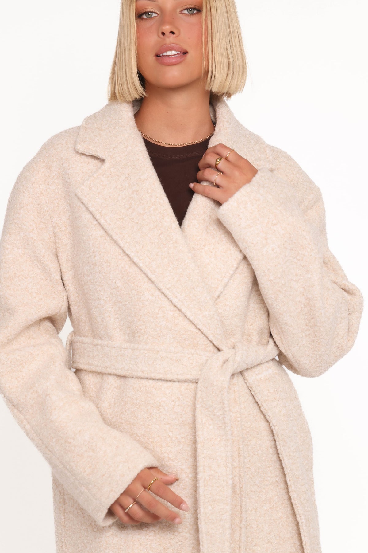 Goodie Shearling Coat in Cream – view 5 of 7