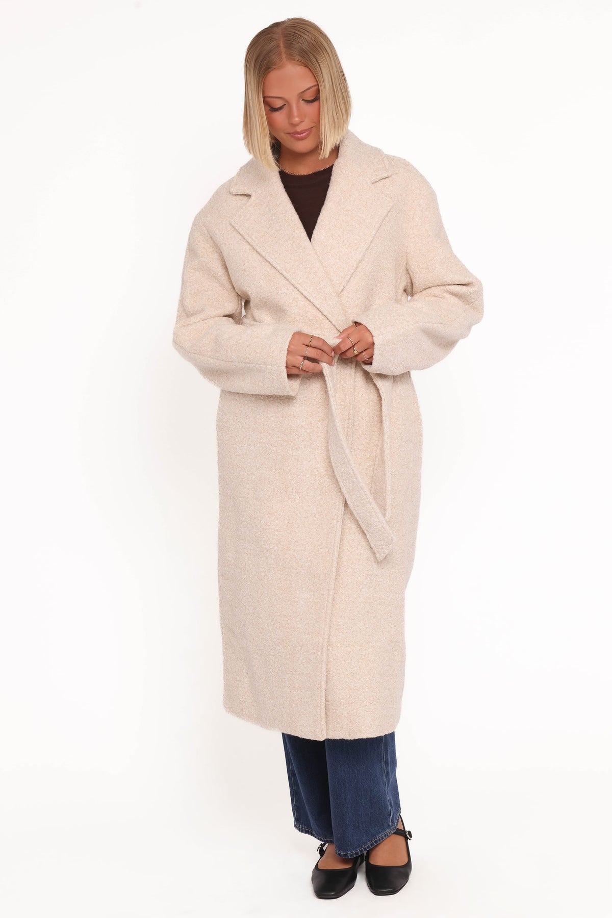 Goodie Shearling Coat in Cream – view 6 of 7