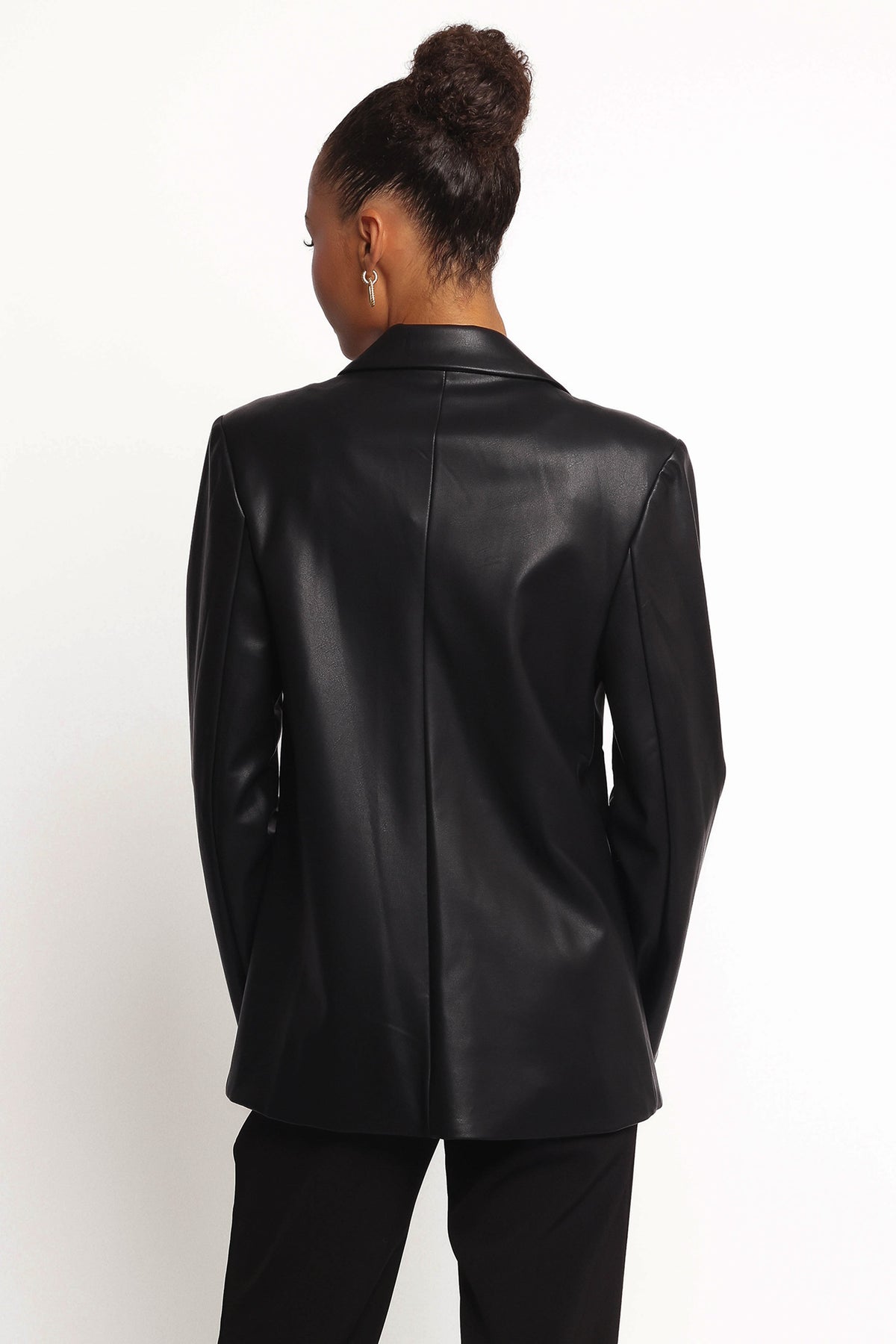 Jamie Faux Leather Blazer in Black – view 6 of 9