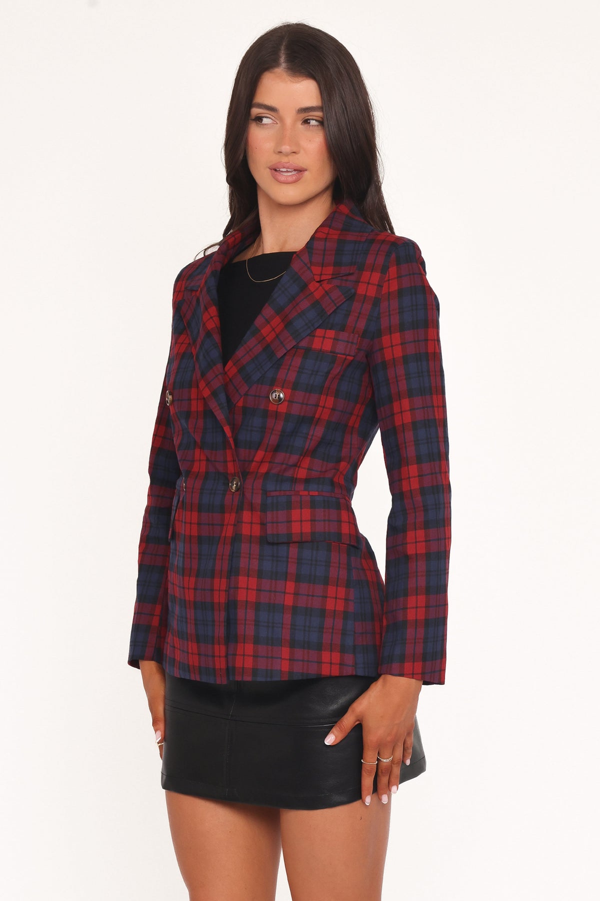 Juliette Blazer in Red Plaid – view 3 of 7
