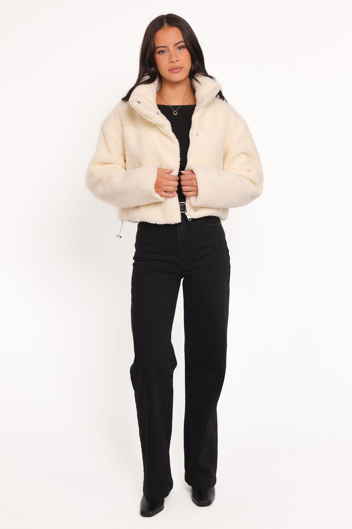 Katerina Fleece Puffer in White – view 5 of 7
