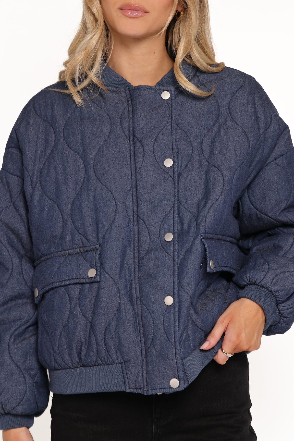 Keah Quilted Jacket in Navy – view 2 of 6