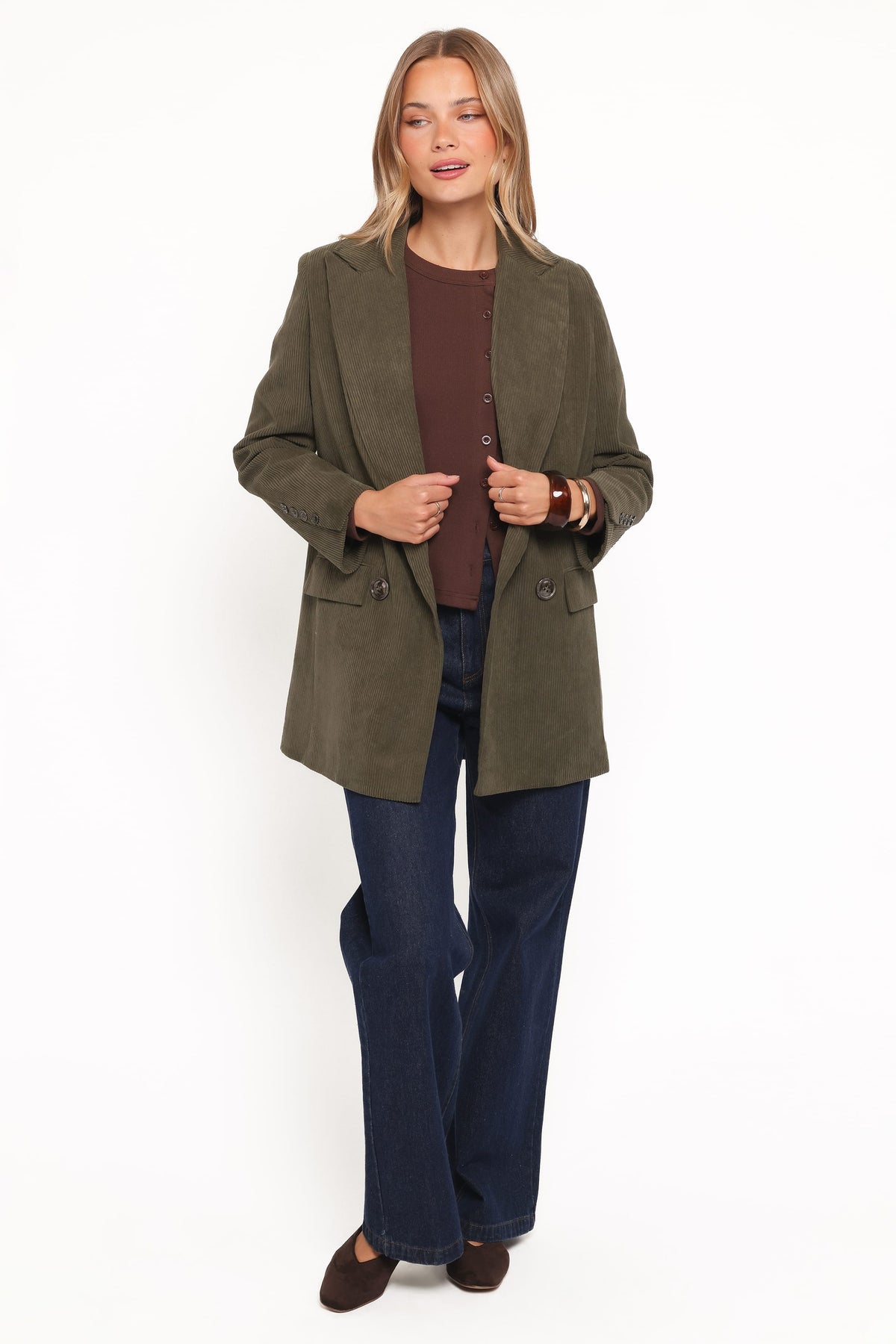 Madi Corduroy Blazer in Olive – view 6 of 7