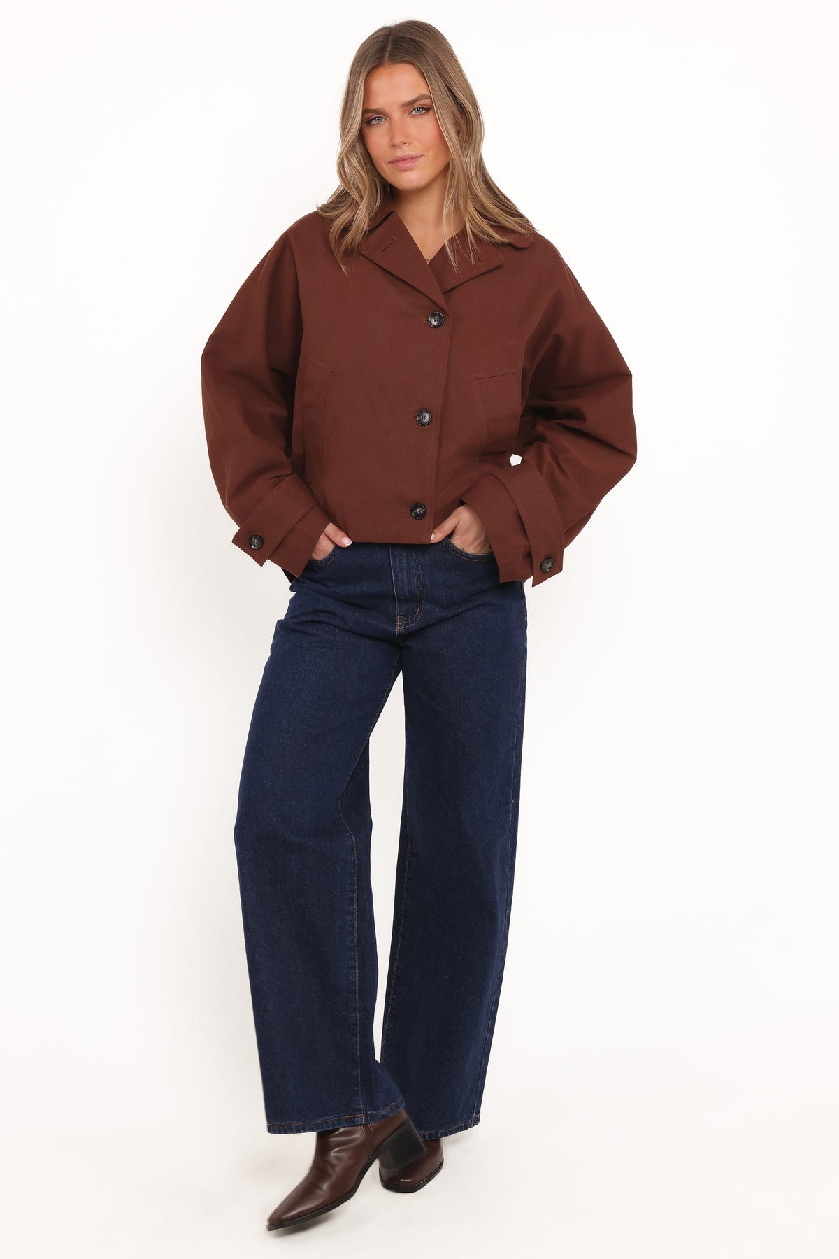 Notion Cropped Trench in Espresso – view 5 of 6