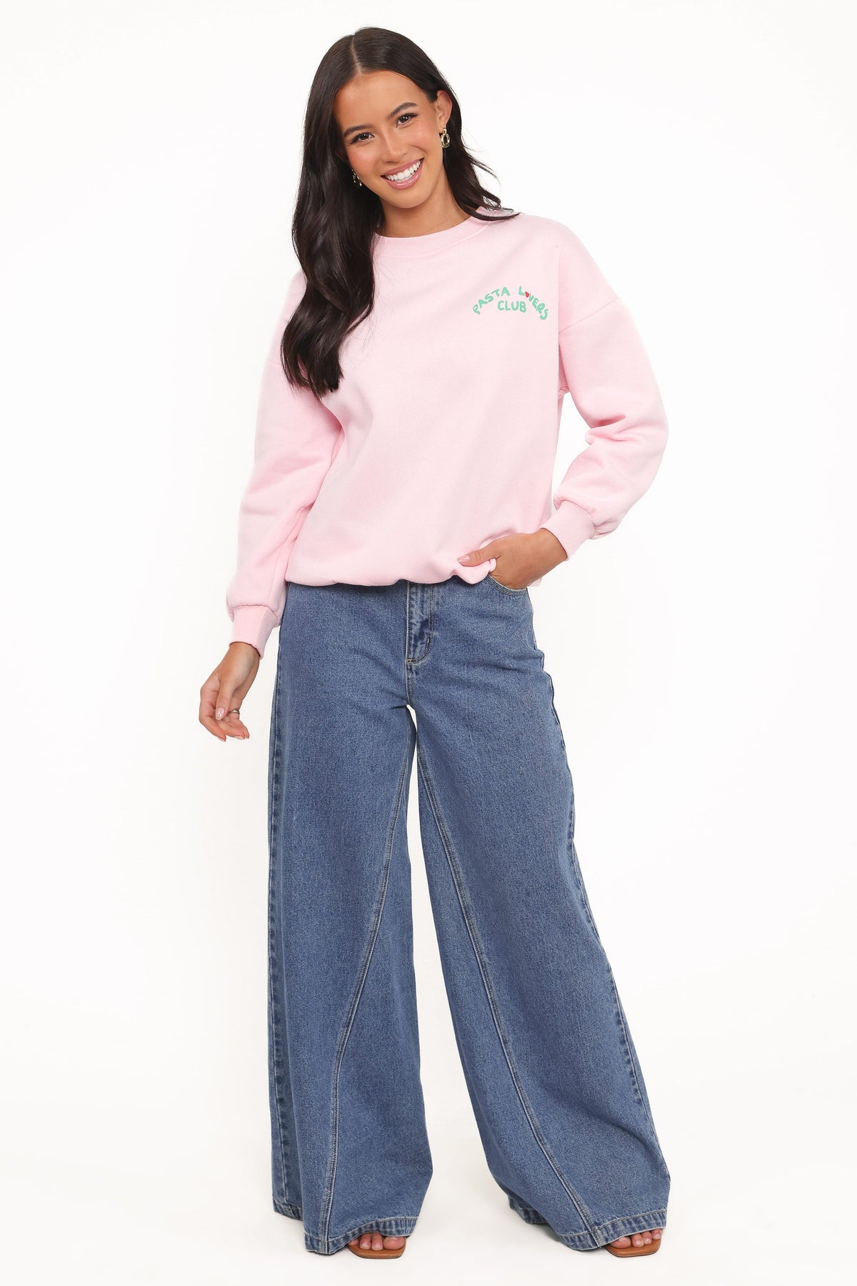 Pasta Lovers Club Graphic Sweater in Pink – view 3 of 9