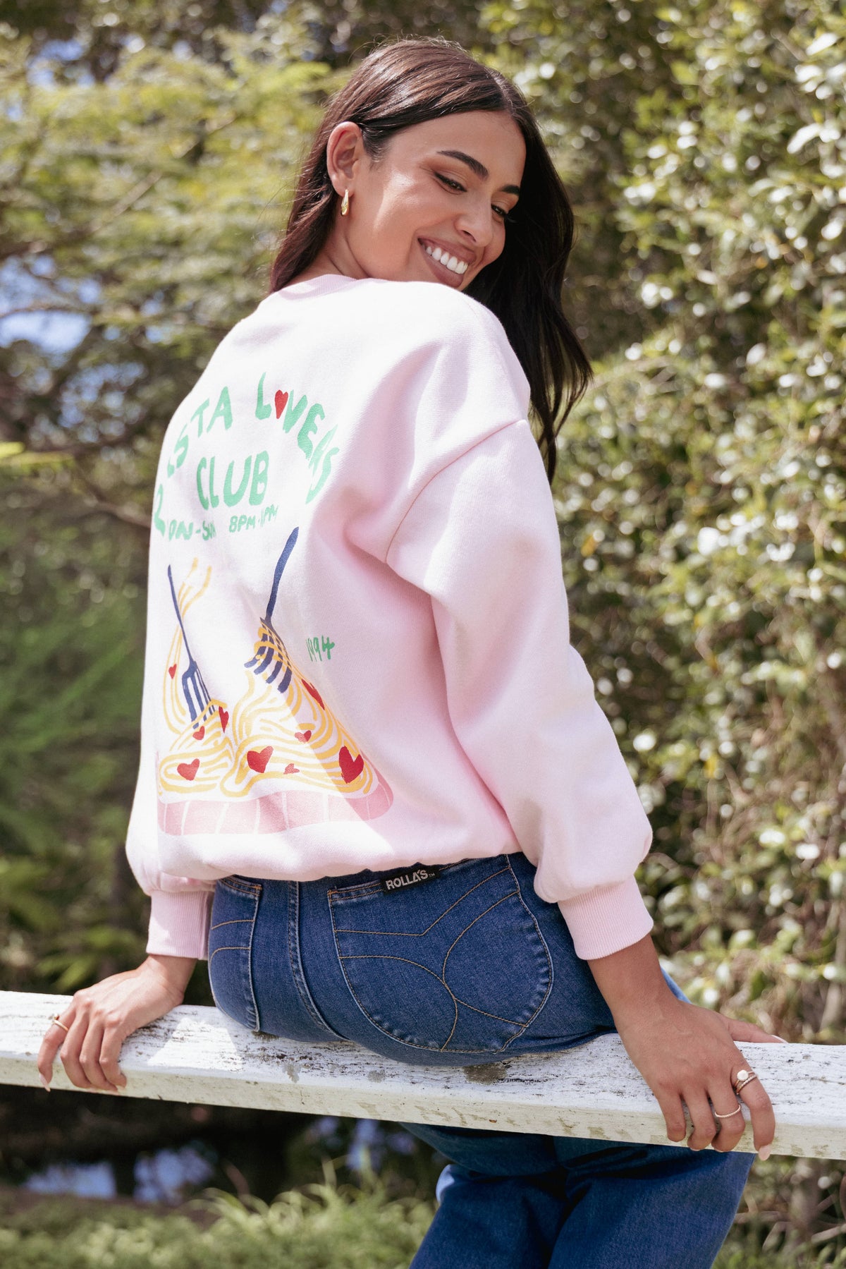 Pasta Lovers Club Graphic Sweater in Pink – view 9 of 9