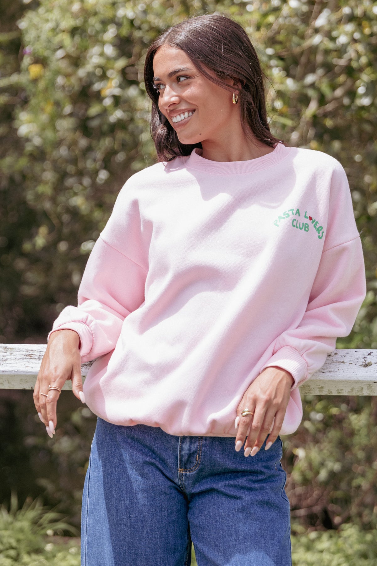 Pasta Lovers Club Graphic Sweater in Pink – view 8 of 9