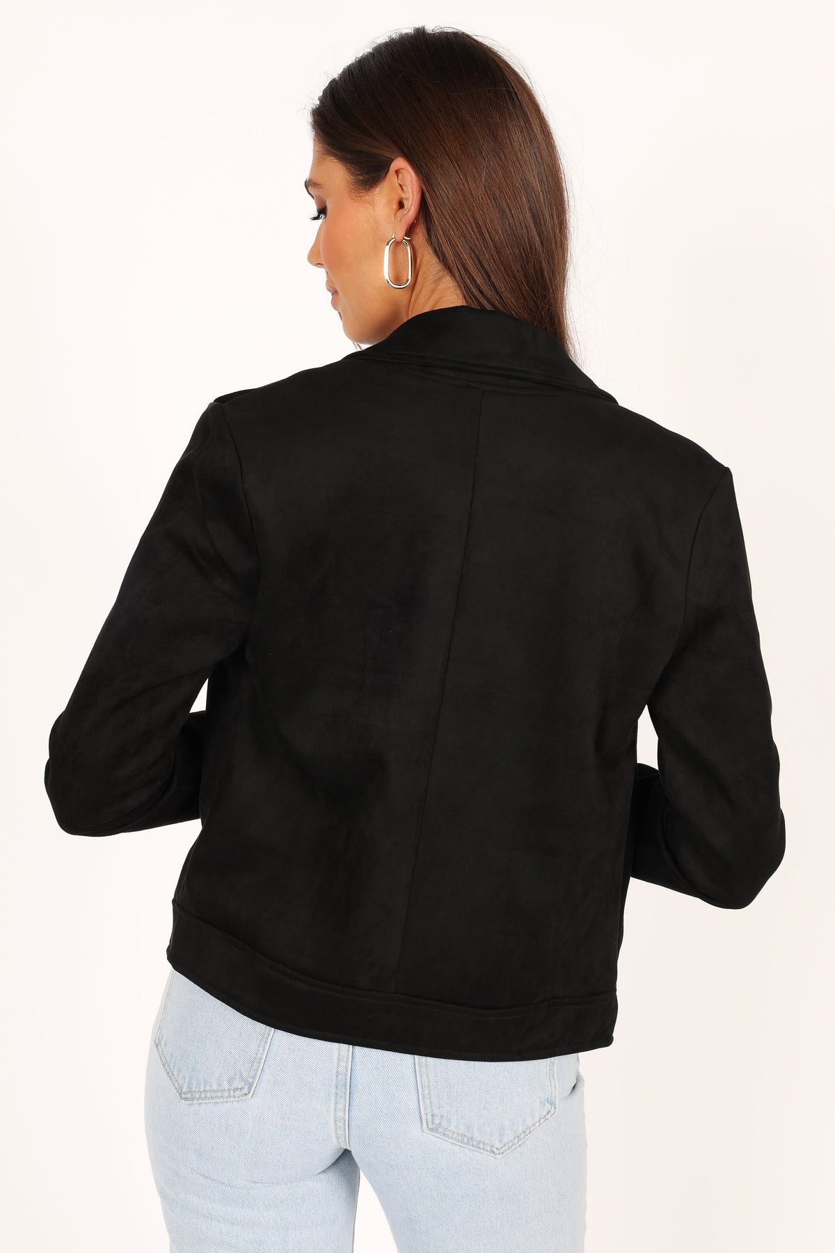 Spencer Faux Suede Moto Jacket in Black – view 9 of 11