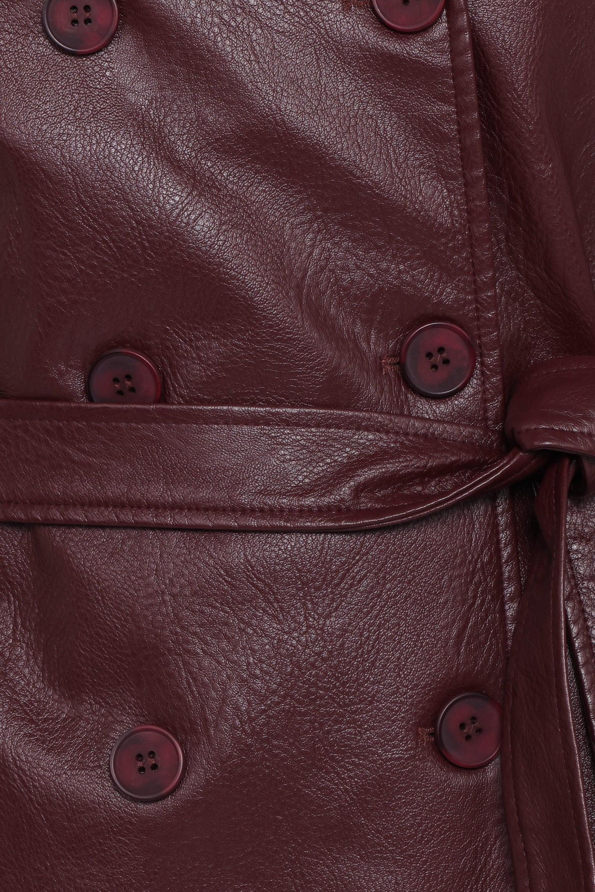 Vita Faux Leather Jacket in Burgundy – view 6 of 6