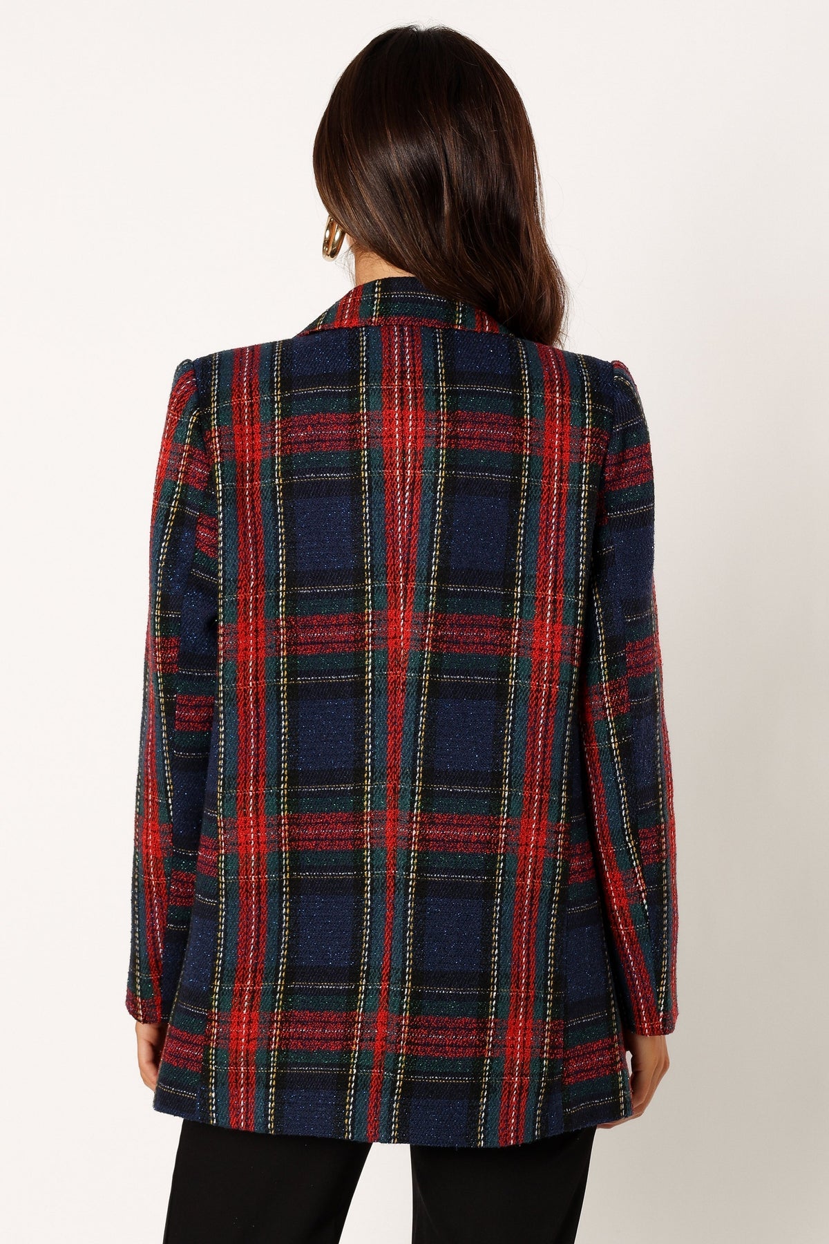Vivienne Plaid Blazer in Red/Navy Multi – view 5 of 10