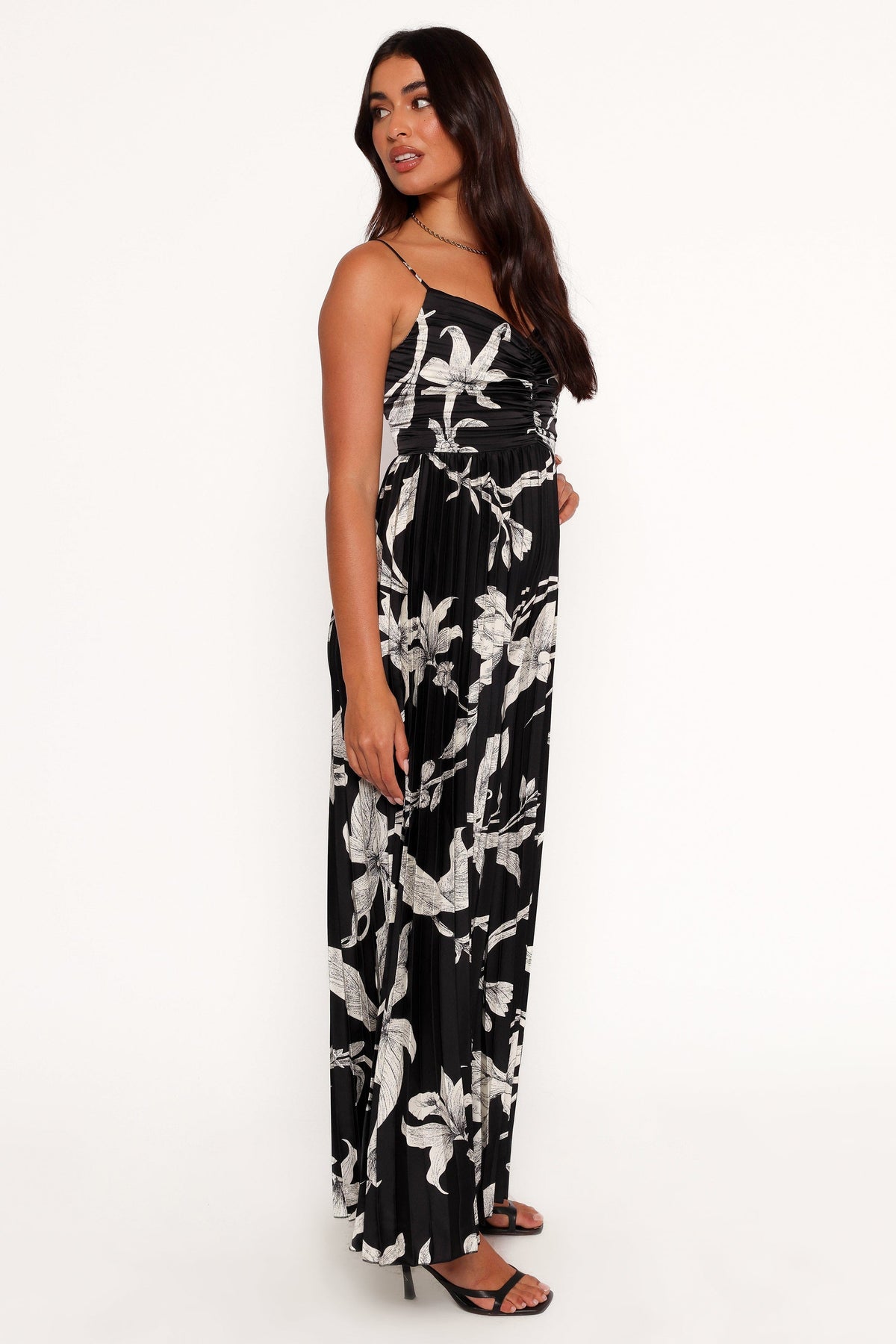 Angelique Pleated Jumpsuit in Black Floral – view 7 of 8