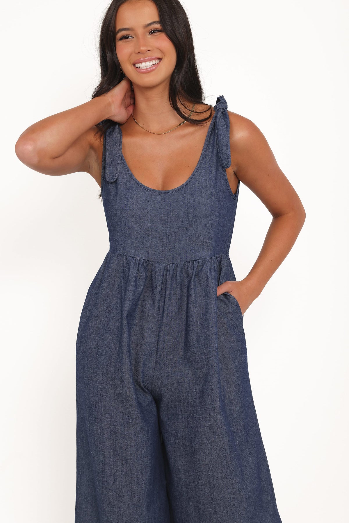 Ayla Chambray Jumpsuit in Denim – view 3 of 7
