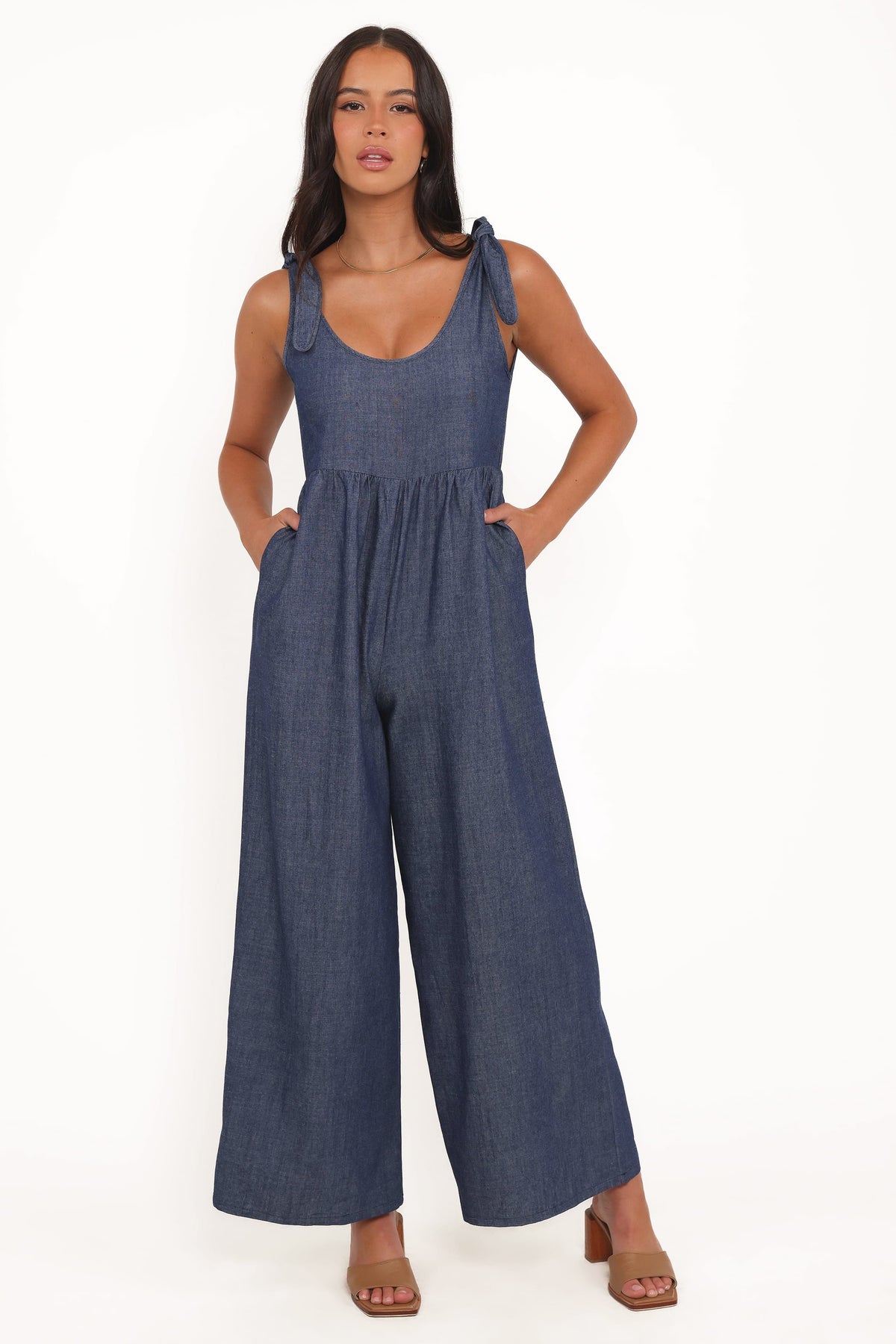 Ayla Chambray Jumpsuit in Denim – view 2 of 7