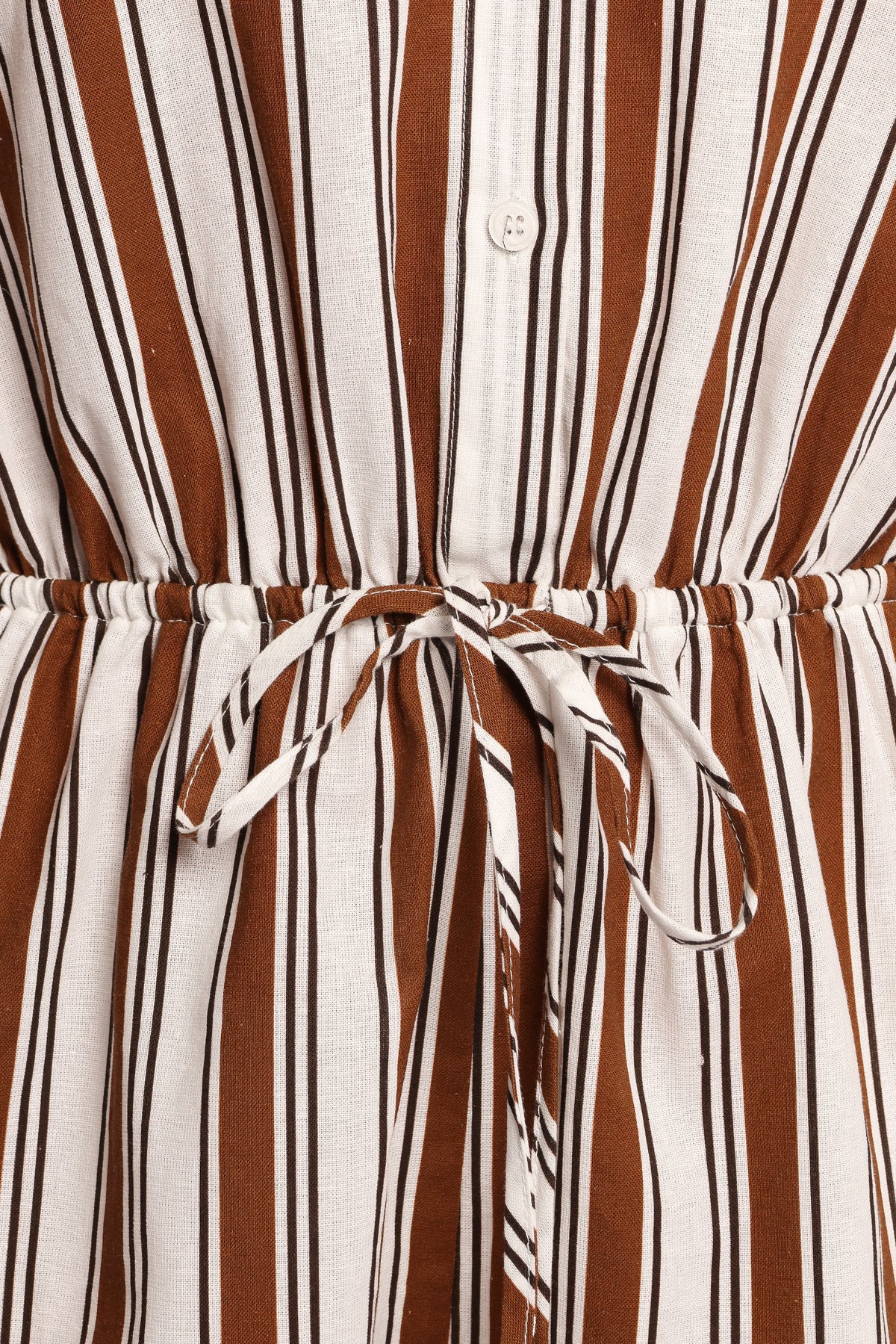 Beau Long Sleeve Romper in Chocolate Stripe – view 8 of 8