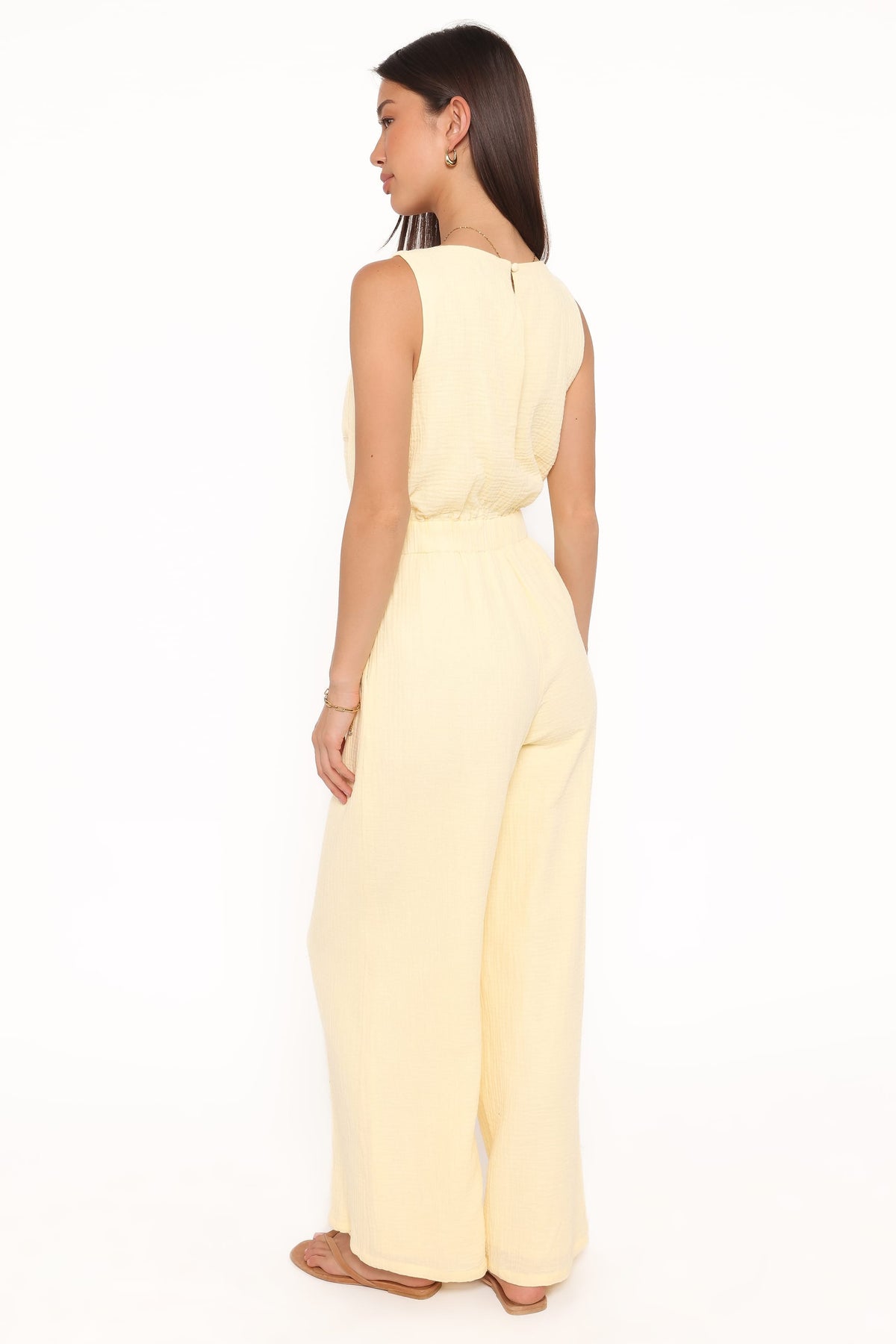 Brenna Cotton Jumpsuit in Baby Yellow – view 4 of 6