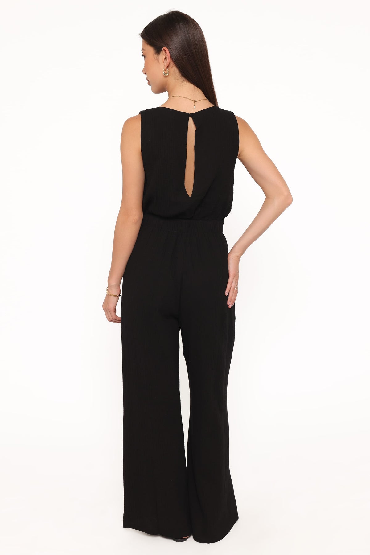 Brenna Cotton Jumpsuit in Black – view 4 of 5