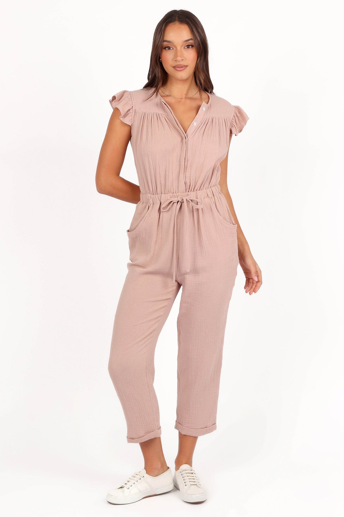 Brooklyn Jumpsuit in Dusty Mauve – view 1 of 6