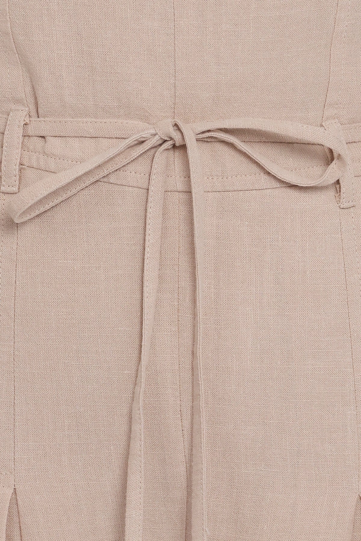 Calliope Tie Waist Jumpsuit in Wheat – view 5 of 5