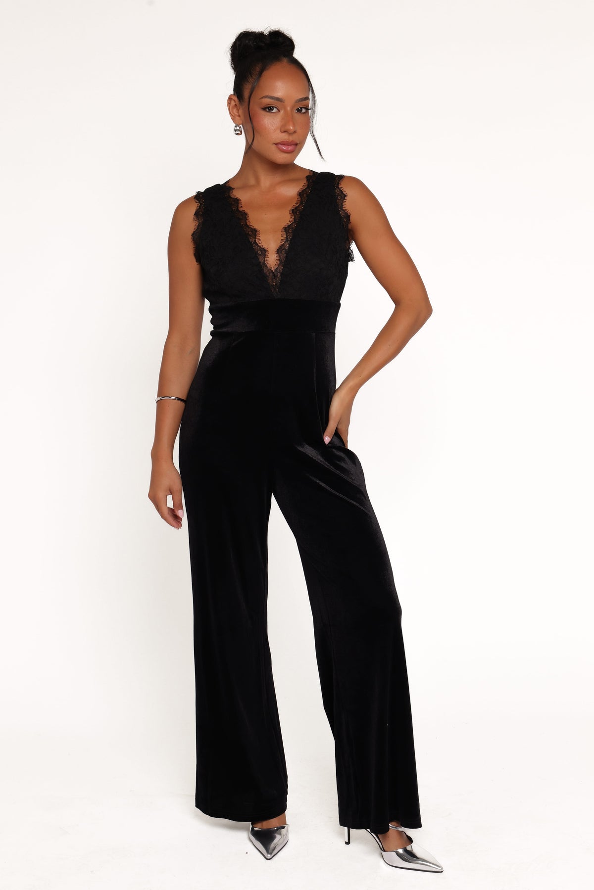 Eloise Jumpsuit in Black Velvet – view 2 of 7